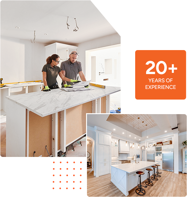 Contractors planning kitchen remodel renovation