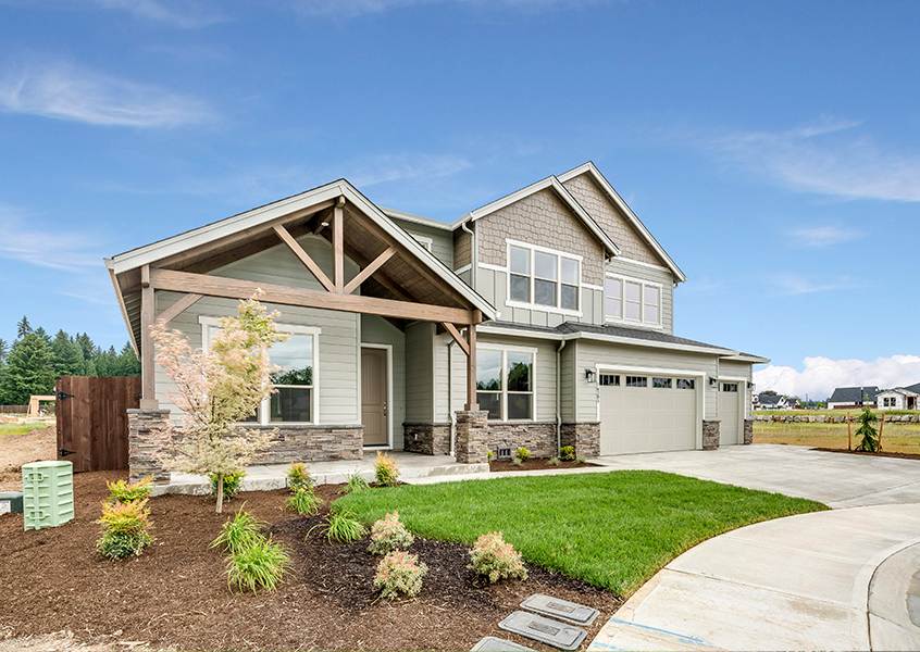 newly built modern suburban home